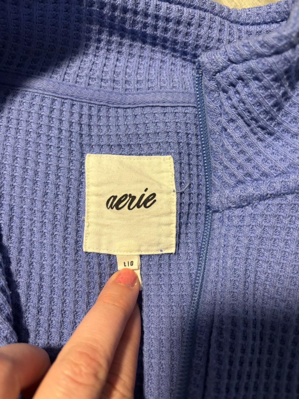 aerie blue Waffle Half-Zip Pullover Sweater - Picture 5 of 5